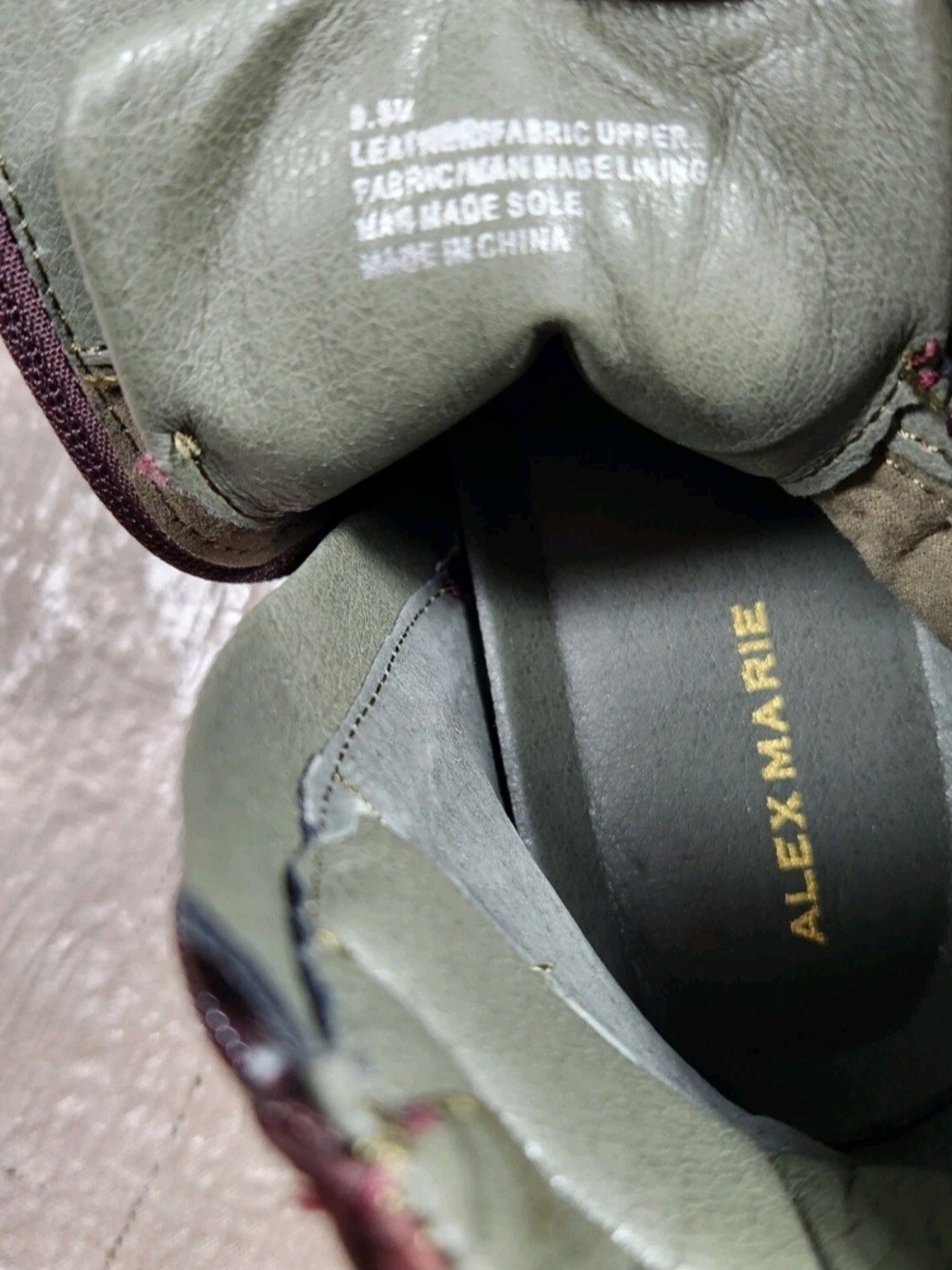 Alex Marie Thayla Women's 9.5 Hiker Sneakers Boots Suede Olive Maroon Pink 635 - Picture 10 of 10